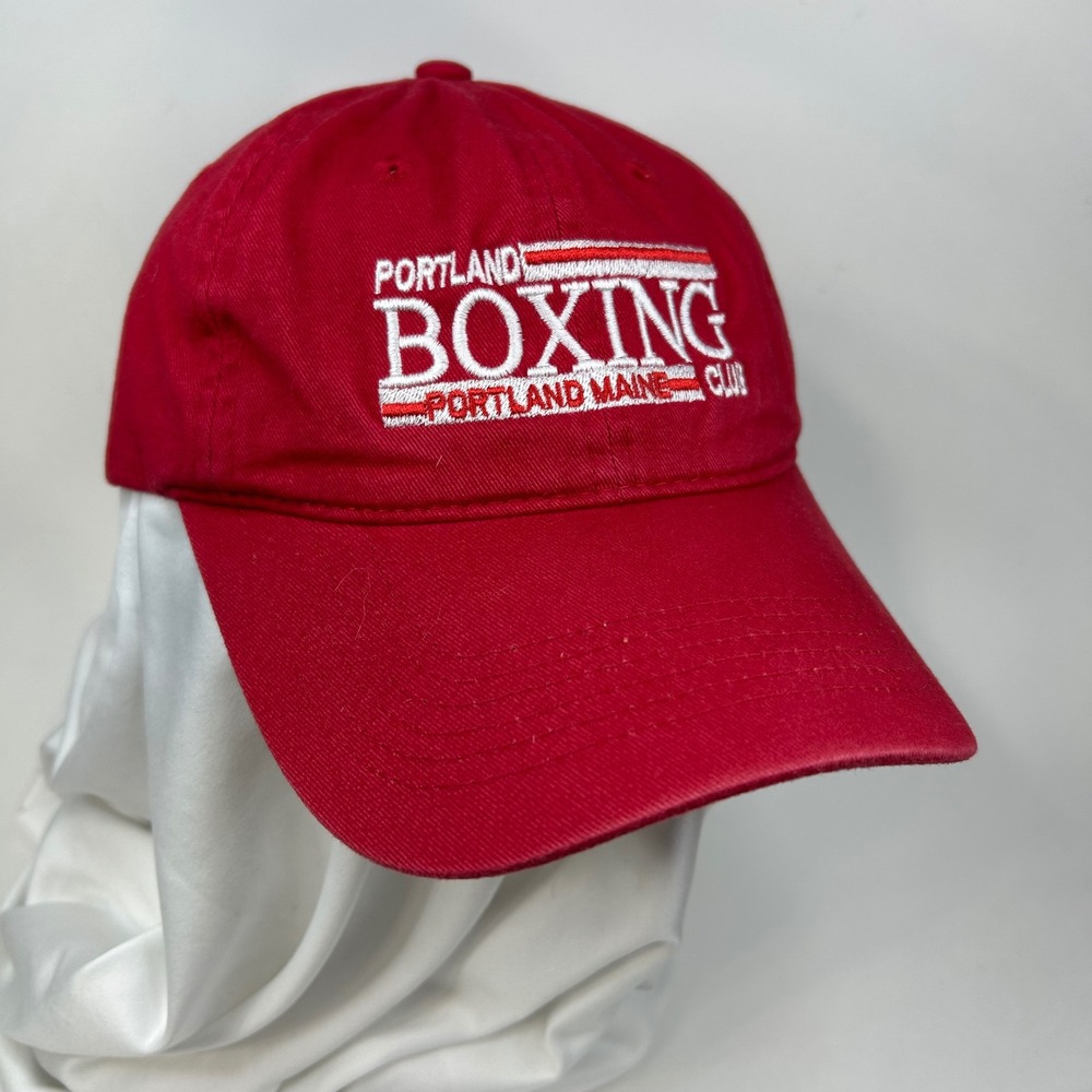 PORTLAND BOXING CLUB Baseball Hat Portland Maine Red Adjustable Mens